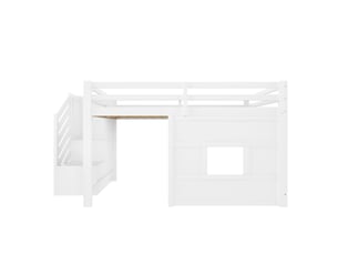 Lit mezzanine 140x200 cm IKSETERA TRADING LTD coloris blanc