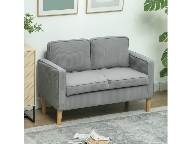  Canapé 2 places 117x63x79 cm avec rangement gris clair  - Conforama B