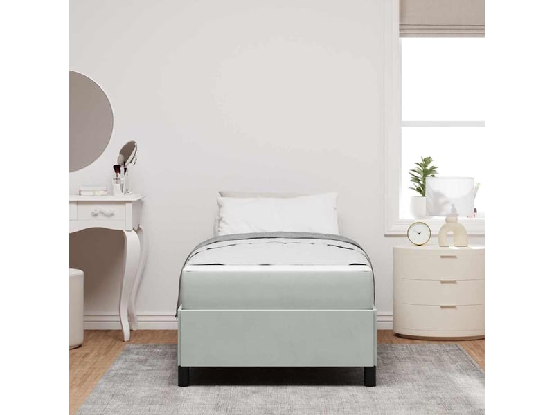  Lit simple- lit adulte -  cadre de lit gris clair 90 x 200 cm tissu  - Conforama B