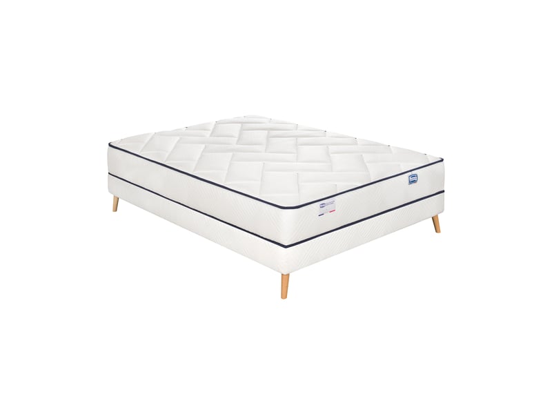 Ensemble evident, matelas ressorts ensachés 140x200, ferme h23 + sommier + couette + 2 oreillers - Conforama C