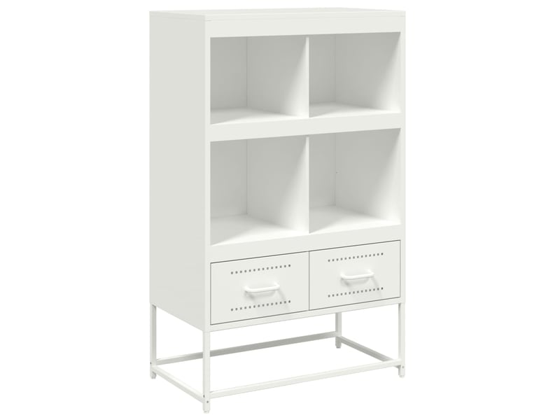  Buffet haut - bahut - meuble de rangement blanc 68x39x111,5 cm acier  - Conforama A