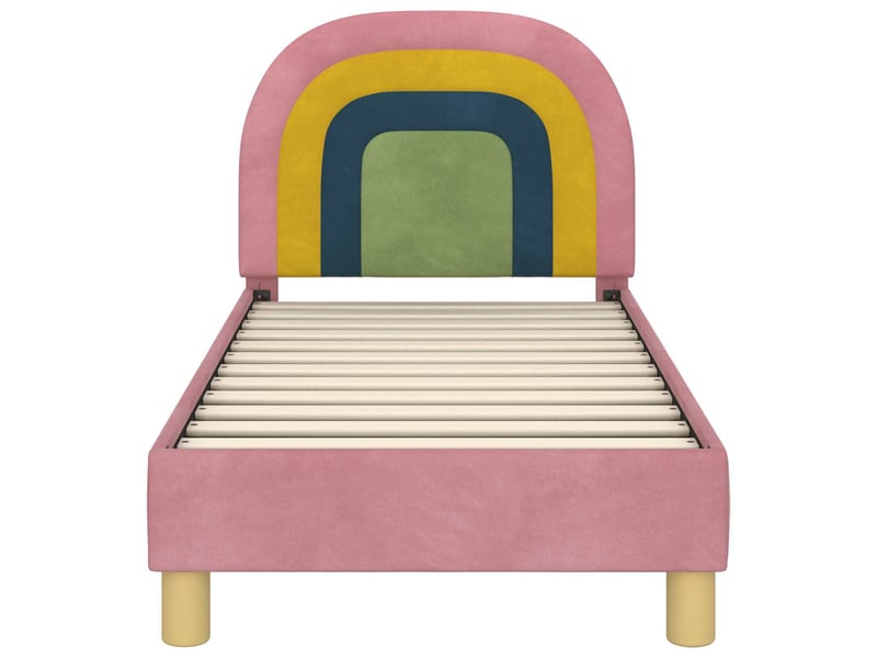  Lit simple- lit adulte -  cadre de lit pour tout-petit avec tête de lit rose 70 x 140 cm  - Conforama D