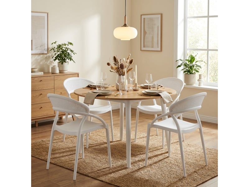 Lot de 4 chaises empilables pour intérieur et extérieur marsala - blanc - Conforama B