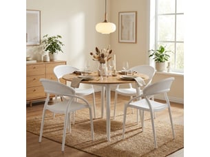 Lot de 4 chaises empilables pour intérieur et extérieur marsala - blanc