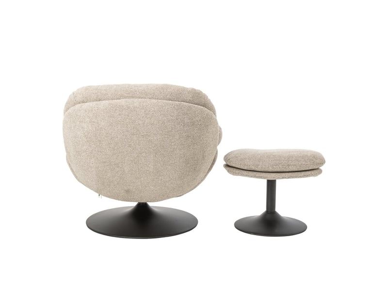  Fauteuil avec pouf repose-pieds helle 88cm beige  - Conforama D