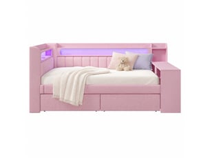 Lit combiné 140x200 cm OKWISH coloris rose