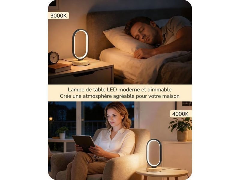  Lampe de table led 12w tactile a memoire 3 cct 3000 4000 6500k 370618_AACKH14260_6_DROPFR - Conforama E