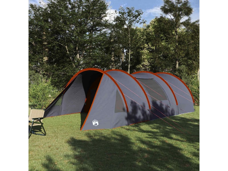  Tente tunnel, tente de camping 5-personnes 5 personne gris et orange  - Conforama B