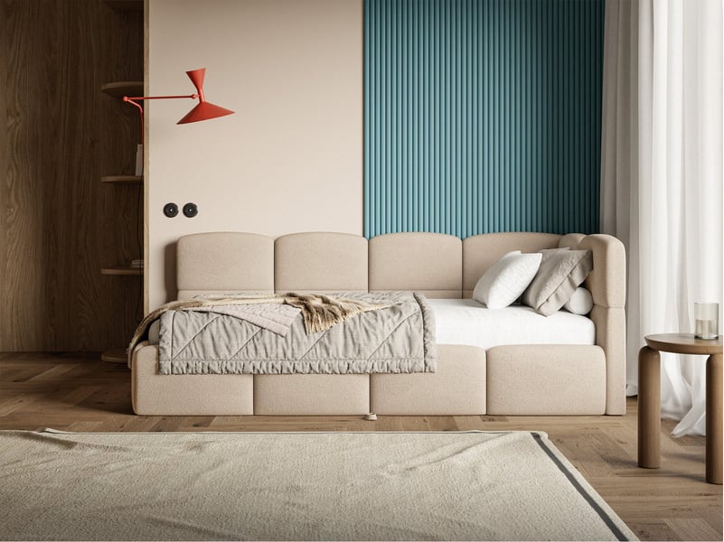  Selsey cloudy - lit rembourré - 170x185 cm - chenille beige - côté droit Cloudy - Conforama B
