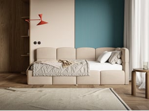 Lit 2 places 90x200 cm SELSEY Cloudy coloris beige
