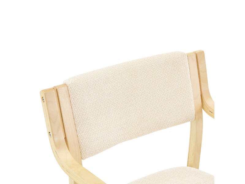  Ensemble de 2 chaises de salle à manger avec accoudoirs, bois moulé et tissu teddy, style scandinave - cuisine et salon  - Conforama D