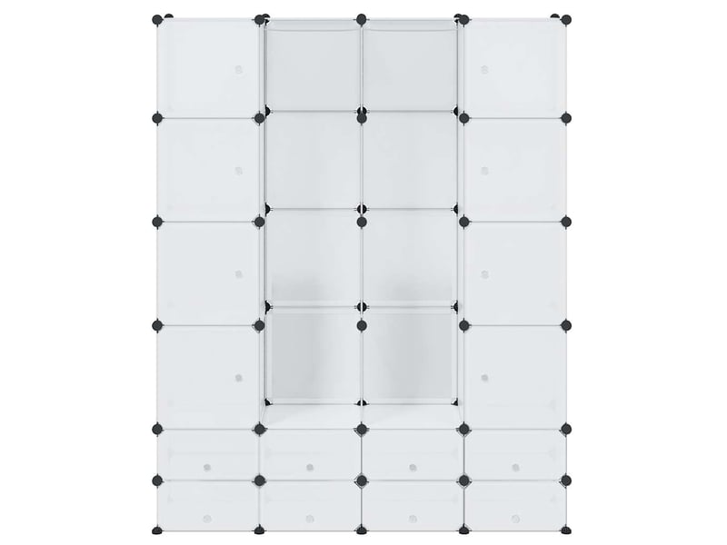  Boîte de rangement modulable avec 18 compartiments blanc 37x146x180,5 cm  - Conforama D