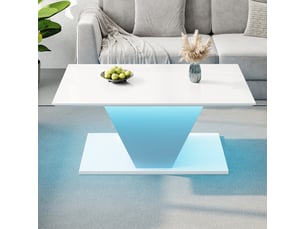 Table basse rectangulaire coloris blanc <strong>MERAX</strong> <strong>table basse blanc</strong> - 50 cmx100 cm