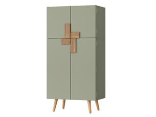 Buffet de cuisine haut 60x35x120 cm vert, 4 portes, rangements de porte et étagères réglables