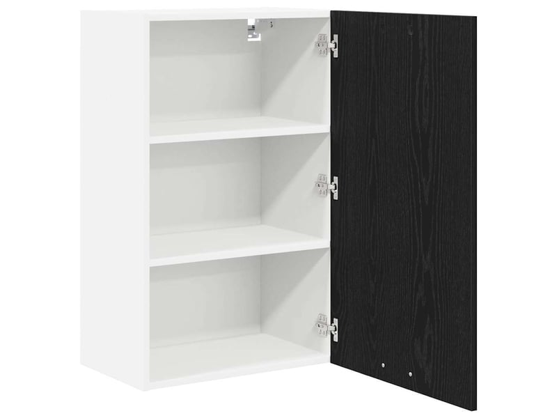  Meuble de rangement cuisine, armoire suspendue chêne noir et blanc 50x31x80cm  - Conforama E
