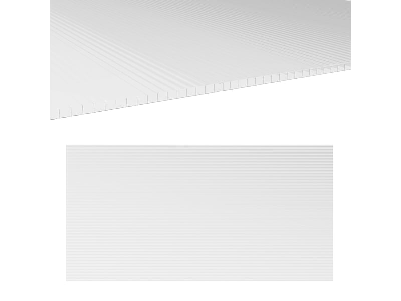  14 panneaux de polycarbonate alvéolaire 4 mm, résistant aux uv, personnalisable, dim. D'un panneau 121l x 61l cm  - Conforama B