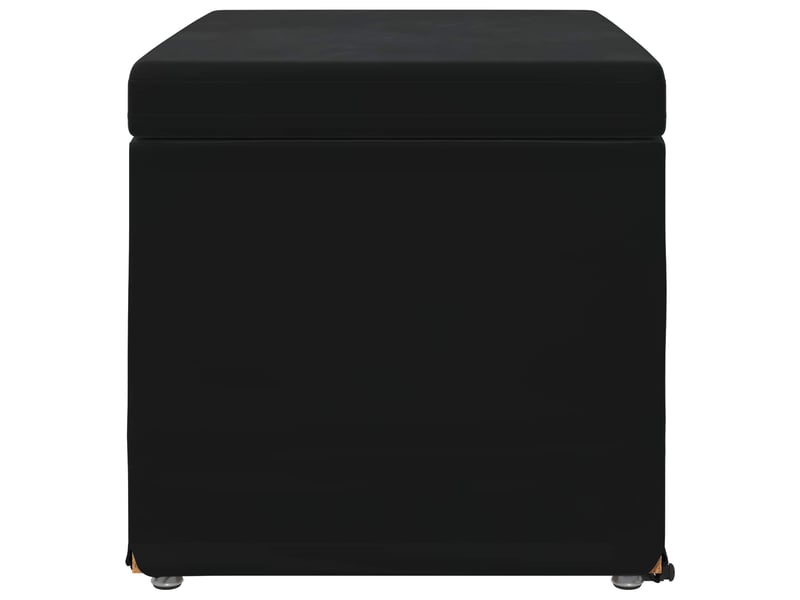  Tabouret bas, ottoman noir 61x41x40 cm velours et bois composite  - Conforama E