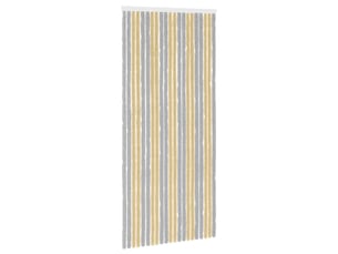 Rideau anti-insectes, moustiquaire en chenille gris et beige 90 x 200 cm cf43448