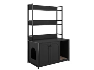 Bibliotheque coloris  noir 3 étagère(s) WISHDOR  - 89.5 cm x 132 cm