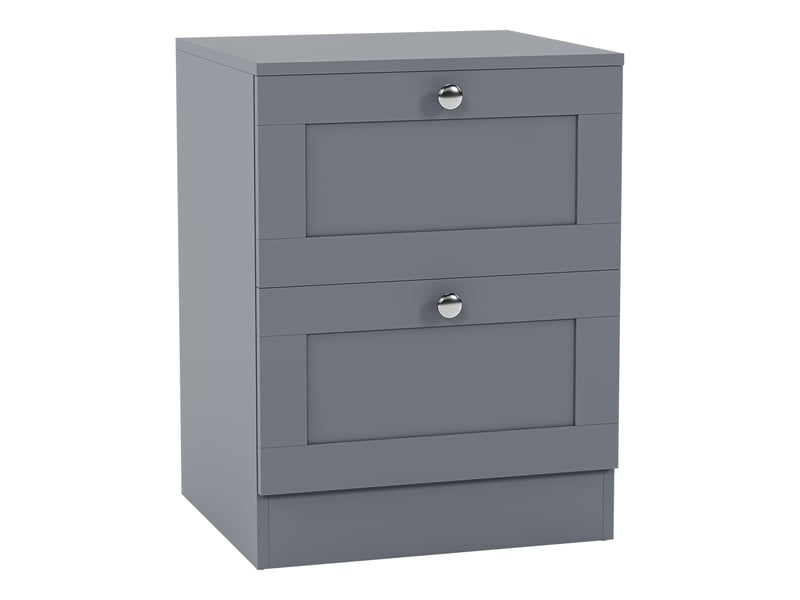  Table de chevet altino 2 tiroirs, commode de nuit, chambre, rangement, 53x40x36cm, gris 3332171 - Conforama A