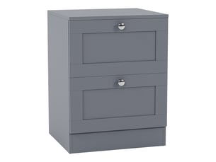 Table de chevet altino 2 tiroirs, commode de nuit, chambre, rangement, 53x40x36cm, gris