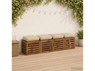 Lot de 4 coussins de siège, coussins d'assise vianen 100 % polyester crème cf60653