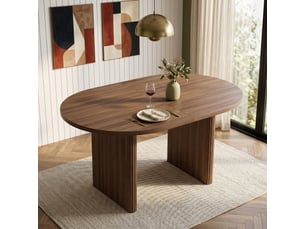 Table à manger extensible, noyer, 140200 × 90 cm, 6-8 personnes, coins arrondis, plateau épais