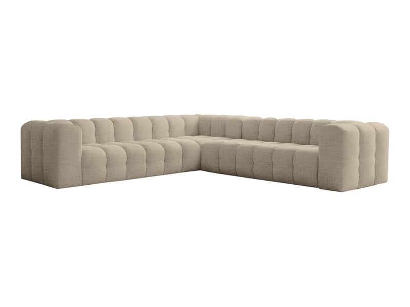  Canapé d'angle réversible miloe 6 places avec accoudoirs en tissu - beige MILOE - Conforama A