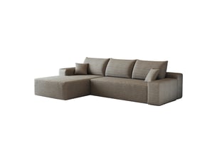 Canapé d'angle gauche fixe <strong></strong> <strong>Seren Glow</strong> 3 + 1 places Polyester marron