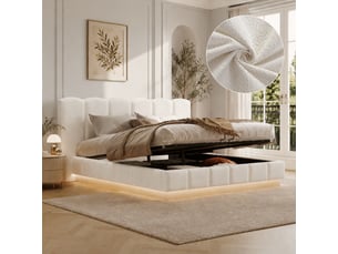 Lit 2 places 180x200 cm <strong>KORFEE</strong>  <strong></strong> coloris blanc