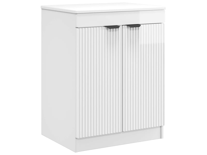  Armoire de salle de bain, meuble de rangement blanc brillant 54x41x70 cm  - Conforama A