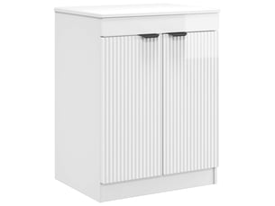 Armoire de salle de bain, meuble de rangement blanc brillant 54x41x70 cm