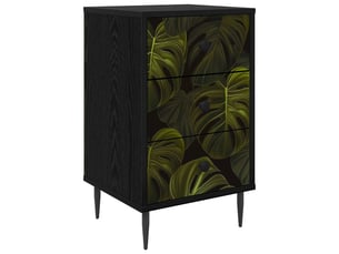 Table de chevet - cabinet de chevet - table de nuit elburg chêne noir 36 x 33 x 61 cm