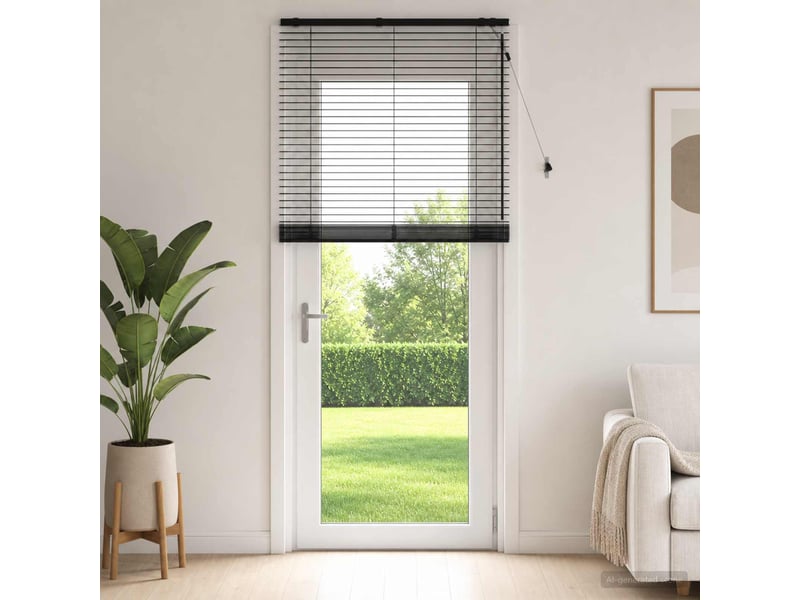 Store vénitien, store de fenêtre noir 115 x 250 cm 35 mm bois de paulownia massif cf48056 - Conforama B