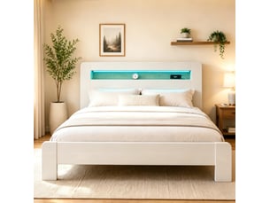 Lit avec rangement 180x200 cm    coloris blanc