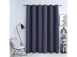 Rideau occultant, rideau black-out et anneaux en métal anthracite 290x245 cm cf43979