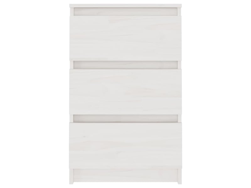  Lot de 2 tables de chevet - cabinet de chevet - table de nuit blanc 40x29,5x64 cm bois de pin solide  - Conforama C