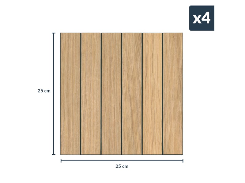 Crédence adhésive murale 3d - effet bois 4 pièces 25x25 cm - Conforama C