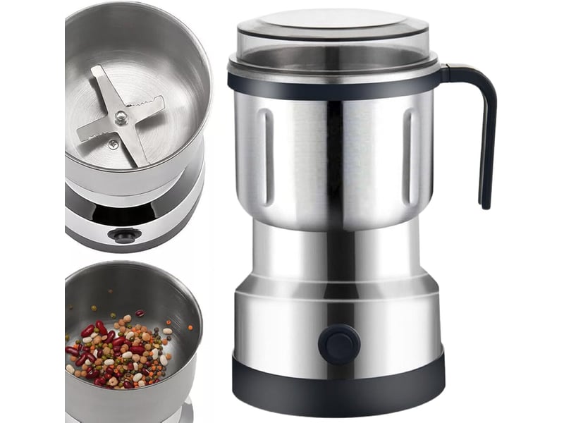  Moulin à café électrique professionnel en acier inoxydable broyage rapide moulin à épices à une touche 500ml avec couvercle broyeur à grain usage  - Conforama A