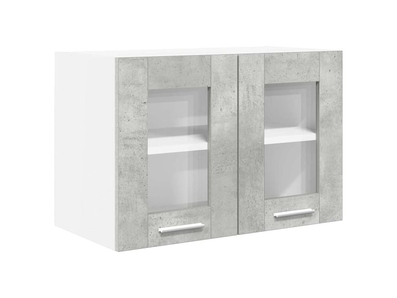  Meuble de rangement cuisine, armoire suspendue 2 pcs gris béton bois d'ingénierie shl7174  - Conforama E