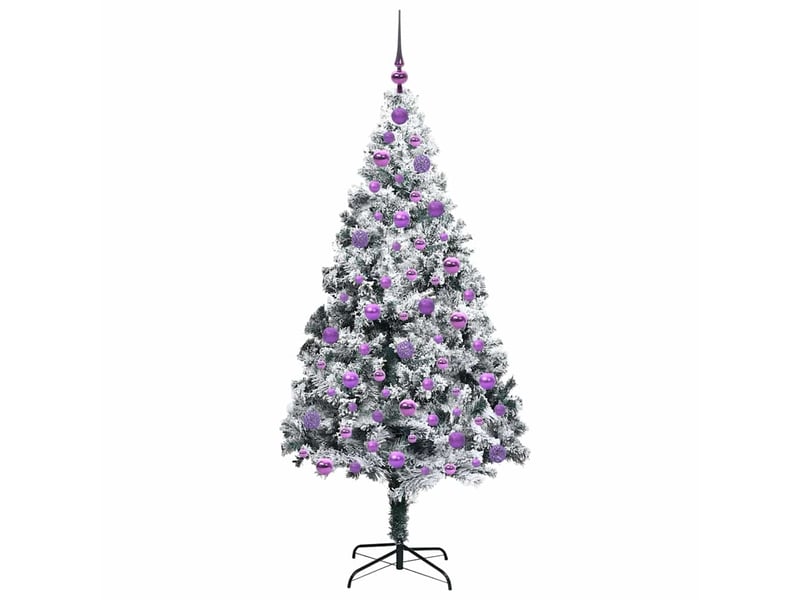  Sapin de noël - arbre de noël artificiel blanc 180 cm pvc, acier et plastique  - Conforama D