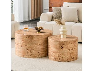 Table basse rond(e) coloris bois clair MIVRAY