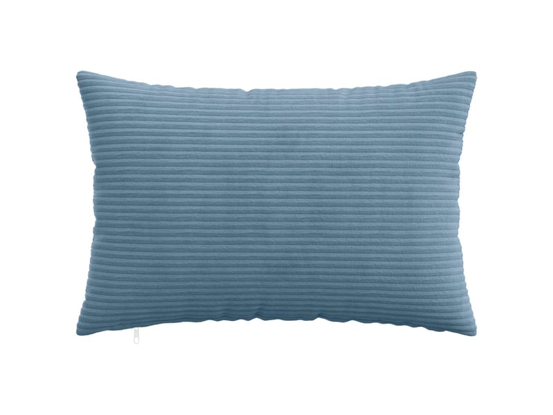  Lot de 2 housses de coussin heerlen bleu 50 x 80 cm velours côtelé cf49428  - Conforama A