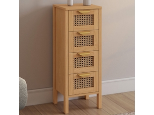 Commode 4 tiroir(s)    <strong>ID MARKET</strong> <strong></strong> coloris bois clair largeur 30 cm