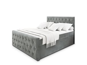 Lit avec rangement 140x200 cm <strong>MASSENO</strong> <strong></strong> coloris gris