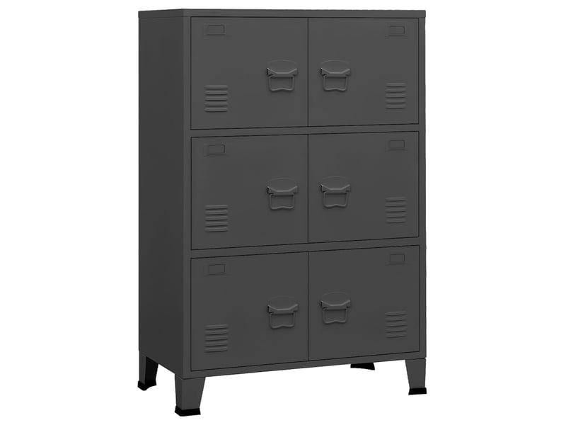 Coffre de rangement, boîte de rangement industriel anthracite 75x40x115 cm métal - Conforama A