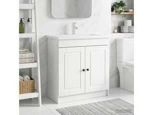 Armoire sous évier de salle de bain, meuble de rangement blanc 78.5x37.5x81 cm shl4814