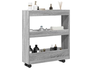 Chariot de rangement étroit pour bureau 3 niveaux sonoma gris shl42311