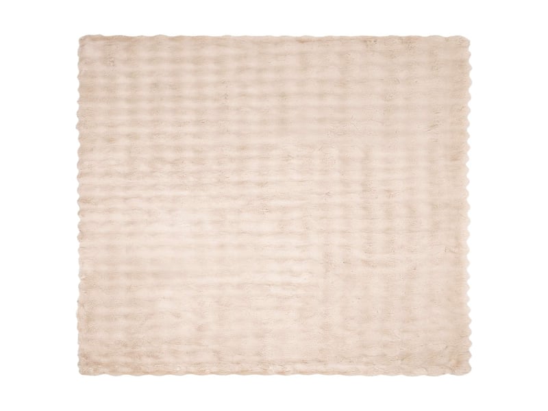  Couverture décorative, couverture antidérapante en fausse de lapin olite beige shl44417  - Conforama E