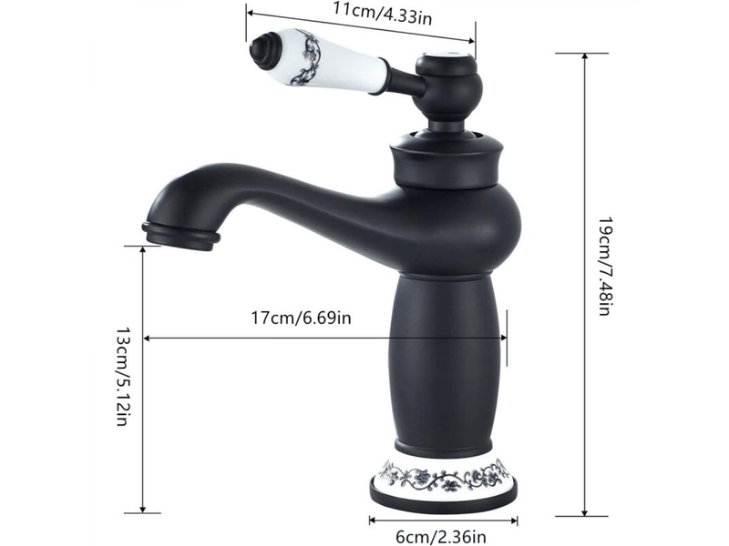 Robinet salle bain mitigeur lavabo poignée unique robinet lavabo salle de bain mitigeur lavabo retro，noir laiton  - Conforama D